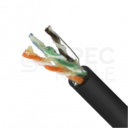 Kabel sieciowy F/UTP kat.5e skrętka 4x2x0,5mm zewnętrzny żelowany PE czarny Bitner BiTLAN