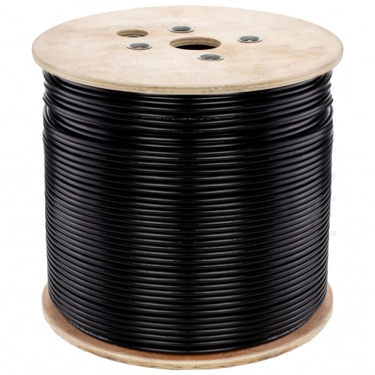 Kabel sieciowy F/UTP kat.5e skrętka 4x2x0,5mm zewnętrzny żelowany PE czarny SecurityNET