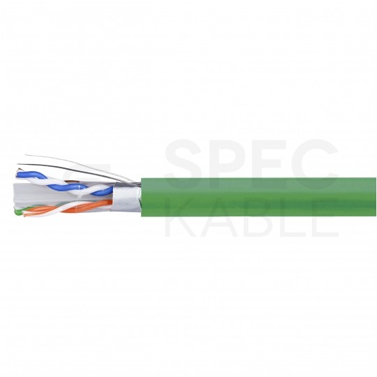 Kabel sieciowy F/UTP kat.6 skrętka 4x2x0,51mm wewnętrzny B2ca bezhalogenowy LSOH zielony Corning