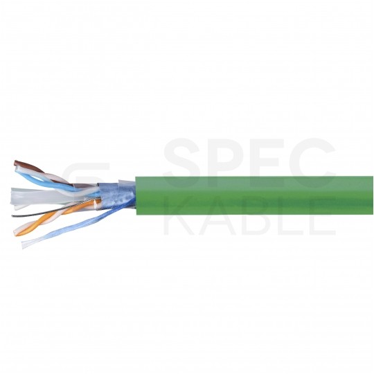 Kabel sieciowy F/UTP kat.6 skrętka 4x2x0,51mm wewnętrzny Dca bezhalogenowy LSOH zielony Corning