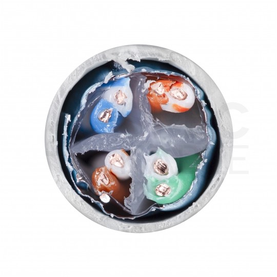 Kabel sieciowy F/UTP kat.6 skrętka 4x2x0,51mm wewnętrzny Eca PVC szary NEKU