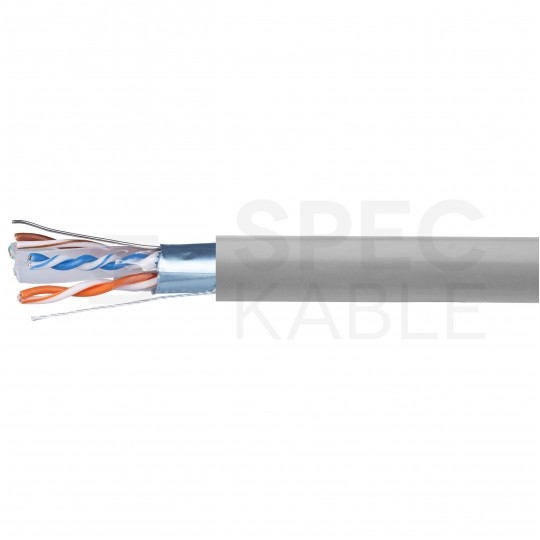 Kabel sieciowy F/UTP kat.6 skrętka 4x2x0,56mm wewnętrzny Dca bezhalogenowy LSOH szary NEKU