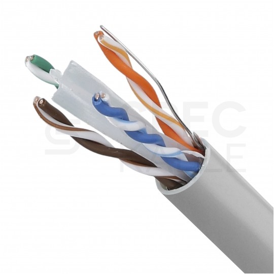 Kabel sieciowy F/UTP kat.6 skrętka 4x2x0,56mm wewnętrzny PVC szary SecurityNET