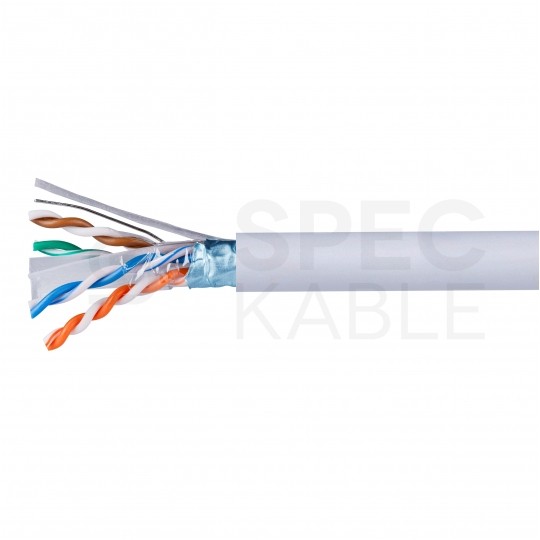 Kabel sieciowy F/UTP kat.6 skrętka 4x2x0,57mm wewnętrzny Dca bezhalogenowy LSOH szary Alantec