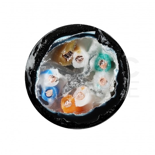 Kabel sieciowy F/UTP kat.6 skrętka 4x2x0,57mm zewnętrzny żelowany PE czarny Alantec