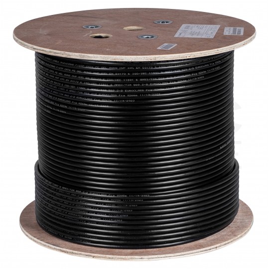 Kabel sieciowy F/UTP kat.6 skrętka 4x2x0,57mm zewnętrzny żelowany PE czarny Alantec