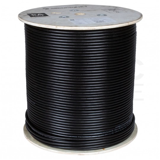 Kabel sieciowy F/UTP kat.6A skrętka 4x2x0,56mm zewnętrzny żelowany PE czarny SecurityNET