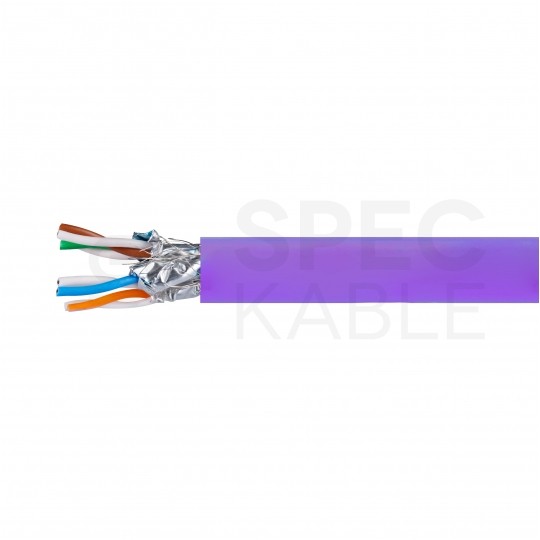 Kabel sieciowy S/FTP kat.6A skrętka 4x2x0,56mm wewnętrzny B2ca bezhalogenowy LSOH fioletowy Molex