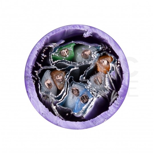 Kabel sieciowy S/FTP kat.6A skrętka 4x2x0,56mm wewnętrzny B2ca bezhalogenowy LSOH fioletowy Molex