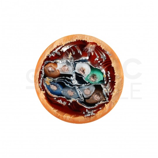 Kabel sieciowy S/FTP kat.7 skrętka 4x2x0,56mm wewnętrzny Dca bezhalogenowy LSOH pomarańczowy SecurityNET