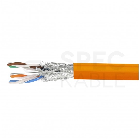 Kabel sieciowy S/FTP kat.7 skrętka 4x2x0,56mm wewnętrzny Dca bezhalogenowy LSOH pomarańczowy SecurityNET