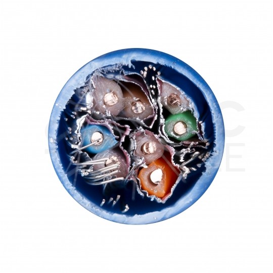 Kabel sieciowy S/FTP kat.7 skrętka 4x2x0,57mm wewnętrzny Dca bezhalogenowy LSOH niebieski Telegärtner