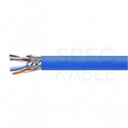 Kabel sieciowy S/FTP kat.7 skrętka 4x2x0,57mm wewnętrzny Dca bezhalogenowy LSOH niebieski Telegärtner