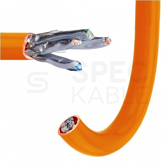 Kabel sieciowy S/FTP kat.7 skrętka 4x2x0,57mm wewnętrzny Dca bezhalogenowy LSOH pomarańczowy DIGITUS