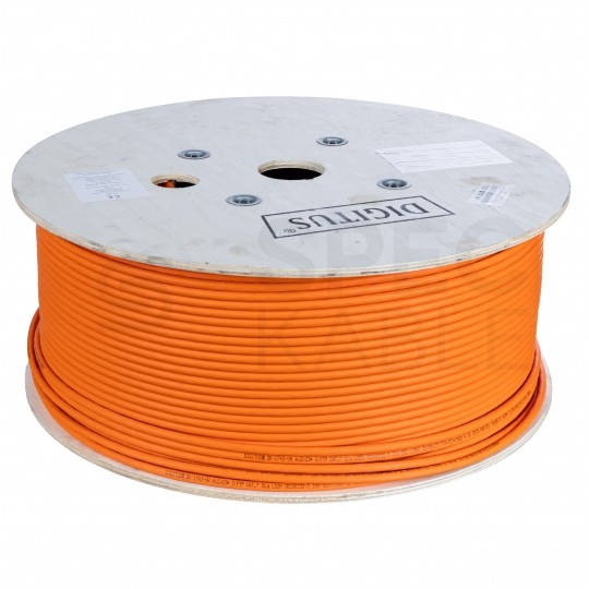 Kabel sieciowy S/FTP kat.7 skrętka 4x2x0,57mm wewnętrzny Dca bezhalogenowy LSOH pomarańczowy DIGITUS