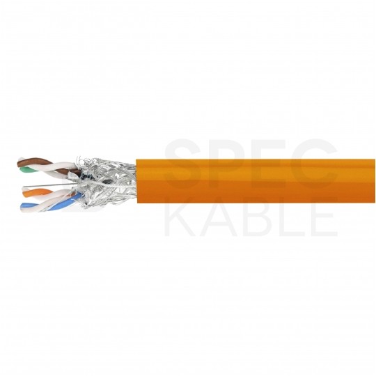 Kabel sieciowy S/FTP kat.7 skrętka 4x2x0,57mm wewnętrzny Dca bezhalogenowy LSOH pomarańczowy NEKU