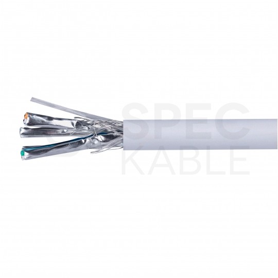 Kabel sieciowy S/FTP kat.7 skrętka 4x2x0,57mm wewnętrzny Dca bezhalogenowy LSOH szary Alantec