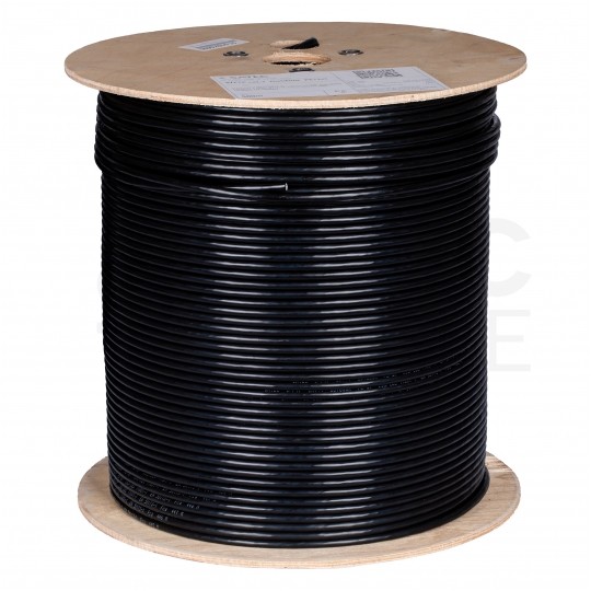 Kabel sieciowy S/FTP kat.7 skrętka 4x2x0,57mm zewnętrzny żelowany PE czarny SATEC