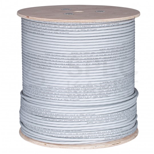Kabel sieciowy S/FTP kat.7A skrętka 4x2x0,58mm wewnętrzny B2ca bezhalogenowy LSOH szary Alantec
