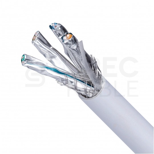 Kabel sieciowy S/FTP kat.7A skrętka 4x2x0,58mm wewnętrzny B2ca bezhalogenowy LSOH szary Alantec