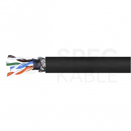 Kabel sieciowy S/UTP kat.5e skrętka mobilna 4x2x0,48mm zewnętrzny suchy PVC czarny linka Bitner BiTsound