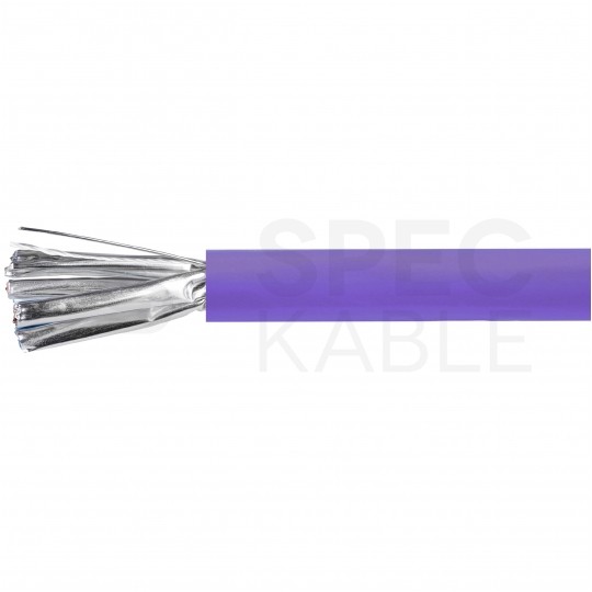 Kabel sieciowy U/FTP kat.6A skrętka 4x2x0,56mm wewnętrzny Dca bezhalogenowy LSOH fioletowy NEKU