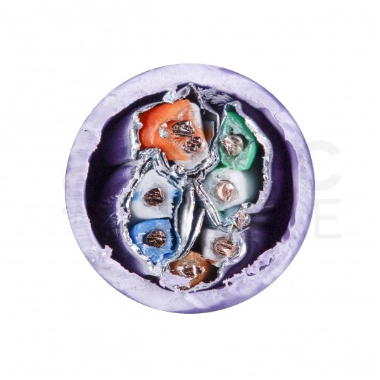 Kabel sieciowy U/FTP kat.6A skrętka 4x2x0,56mm wewnętrzny Dca bezhalogenowy LSOH fioletowy NEKU