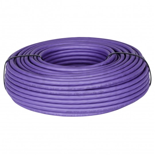 Kabel sieciowy U/FTP kat.6A skrętka 4x2x0,56mm wewnętrzny Dca bezhalogenowy LSOH fioletowy NEKU