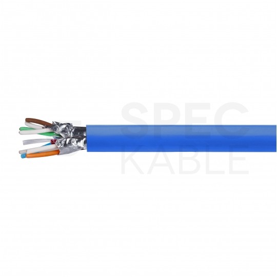 Kabel sieciowy U/FTP kat.6A skrętka 4x2x0,56mm wewnętrzny Dca bezhalogenowy LSOH niebieski Telegärtner