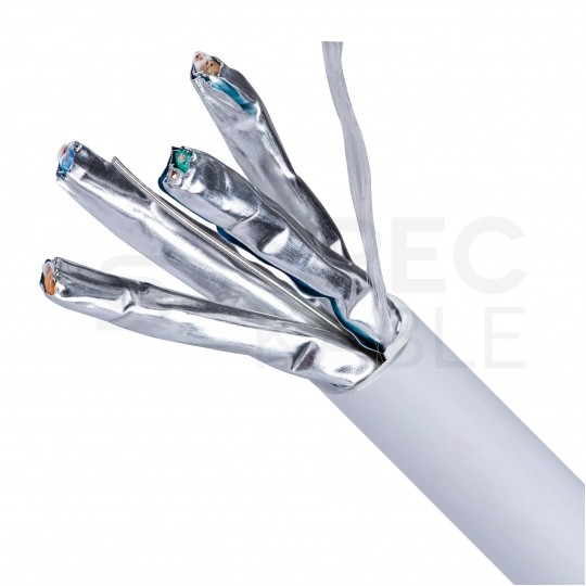 Kabel sieciowy U/FTP kat.6A skrętka 4x2x0,57mm wewnętrzny Dca bezhalogenowy LSOH szary Alantec