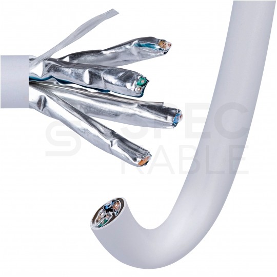 Kabel sieciowy U/FTP kat.6A skrętka 4x2x0,57mm wewnętrzny Dca bezhalogenowy LSOH szary Alantec