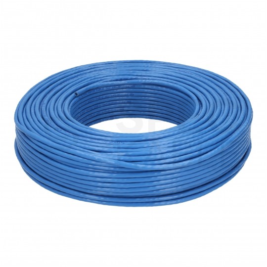Kabel sieciowy U/UTP kat.5 skrętka 4x2x0,58mm wewnętrzny PVC niebieski linka Telegärtner