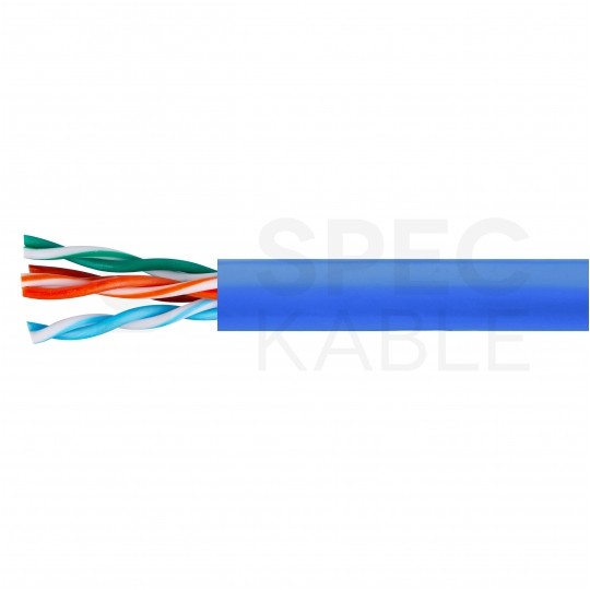 Kabel sieciowy U/UTP kat.5 skrętka 4x2x0,58mm wewnętrzny PVC niebieski linka Telegärtner