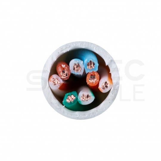 Kabel sieciowy U/UTP kat.5 skrętka 4x2x0,58mm wewnętrzny PVC szary linka Telegärtner