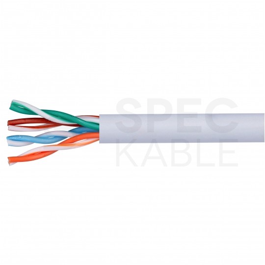 Kabel sieciowy U/UTP kat.5 skrętka 4x2x0,58mm wewnętrzny PVC szary linka Telegärtner