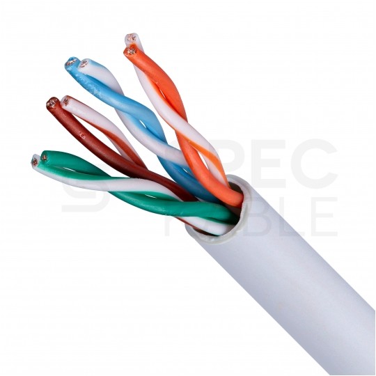 Kabel sieciowy U/UTP kat.5 skrętka 4x2x0,58mm wewnętrzny PVC szary linka Telegärtner