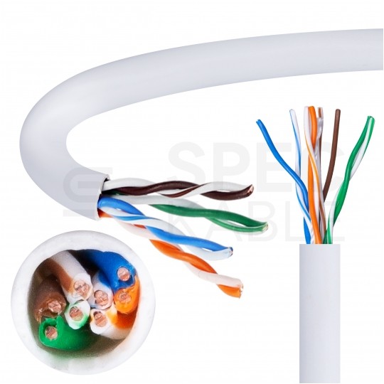Kabel sieciowy U/UTP kat.5e skrętka 4x2x0,45mm wewnętrzny Eca PVC biały DAHUA karton (BOX) 305m