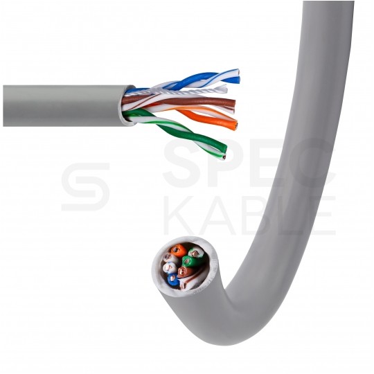 Kabel sieciowy U/UTP kat.5e skrętka 4x2x0,45mm wewnętrzny Eca PVC szary HIKVISION