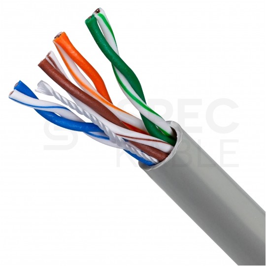Kabel sieciowy U/UTP kat.5e skrętka 4x2x0,45mm wewnętrzny Eca PVC szary HIKVISION karton (BOX) 305m