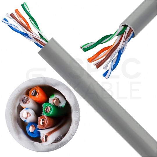 Kabel sieciowy U/UTP kat.5e skrętka 4x2x0,45mm wewnętrzny Eca PVC szary HIKVISION karton (BOX) 305m