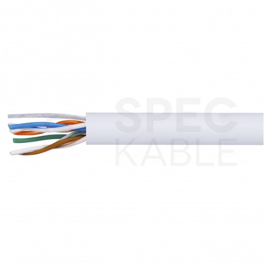 Kabel sieciowy U/UTP kat.5e skrętka 4x2x0,47mm wewnętrzny Eca PVC biały DOMNET