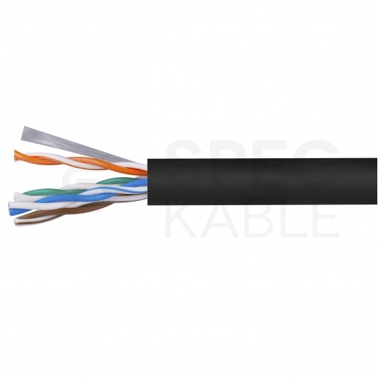 Kabel sieciowy U/UTP kat.5e skrętka 4x2x0,48mm wewnętrzny PVC czarny linka Alantec