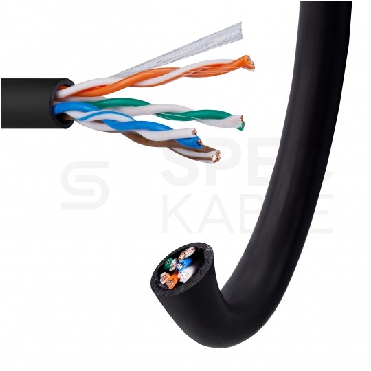 Kabel sieciowy U/UTP kat.5e skrętka 4x2x0,48mm wewnętrzny PVC czarny linka Alantec