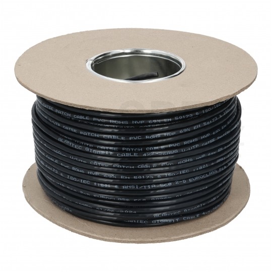 Kabel sieciowy U/UTP kat.5e skrętka 4x2x0,48mm wewnętrzny PVC czarny linka Alantec