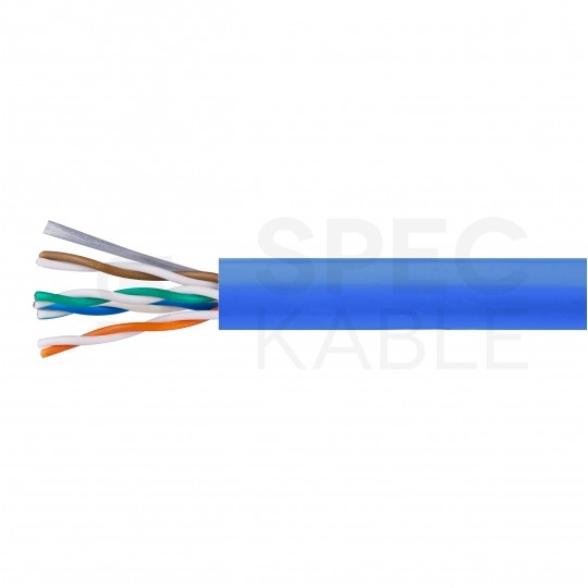 Kabel sieciowy U/UTP kat.5e skrętka 4x2x0,48mm wewnętrzny PVC niebieski linka Alantec