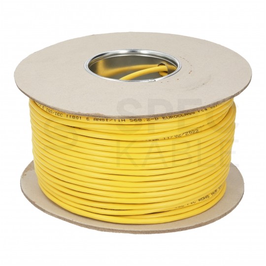 Kabel sieciowy U/UTP kat.5e skrętka 4x2x0,48mm wewnętrzny PVC żółty linka Alantec