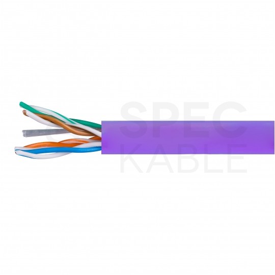 Kabel sieciowy U/UTP kat.5e skrętka 4x2x0,51mm wewnętrzny Dca bezhalogenowy LSOH fioletowy Molex