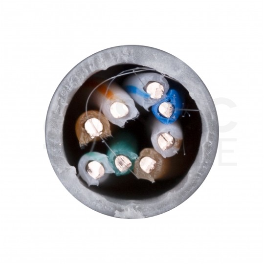 Kabel sieciowy U/UTP kat.5e skrętka 4x2x0,51mm wewnętrzny Eca PVC szary Molex