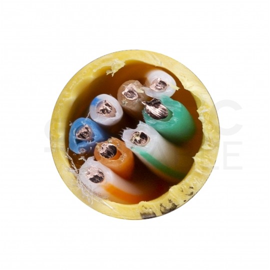 Kabel sieciowy U/UTP kat.5e skrętka 4x2x0,51mm wewnętrzny Eca PVC żółty Molex