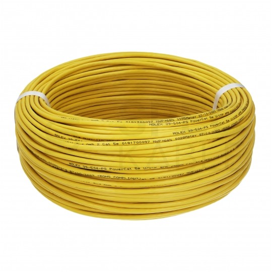 Kabel sieciowy U/UTP kat.5e skrętka 4x2x0,51mm wewnętrzny Eca PVC żółty Molex